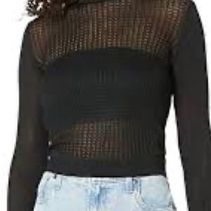 Free People H20 Crew Pullover Black